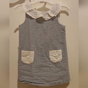 Janie and Jack Navy and White Striped Dress